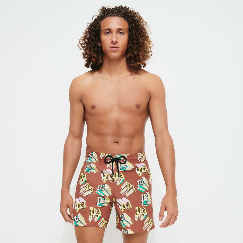 Men Swim Trunks Monogram 3D - Vilebrequin x Palm Angels 3