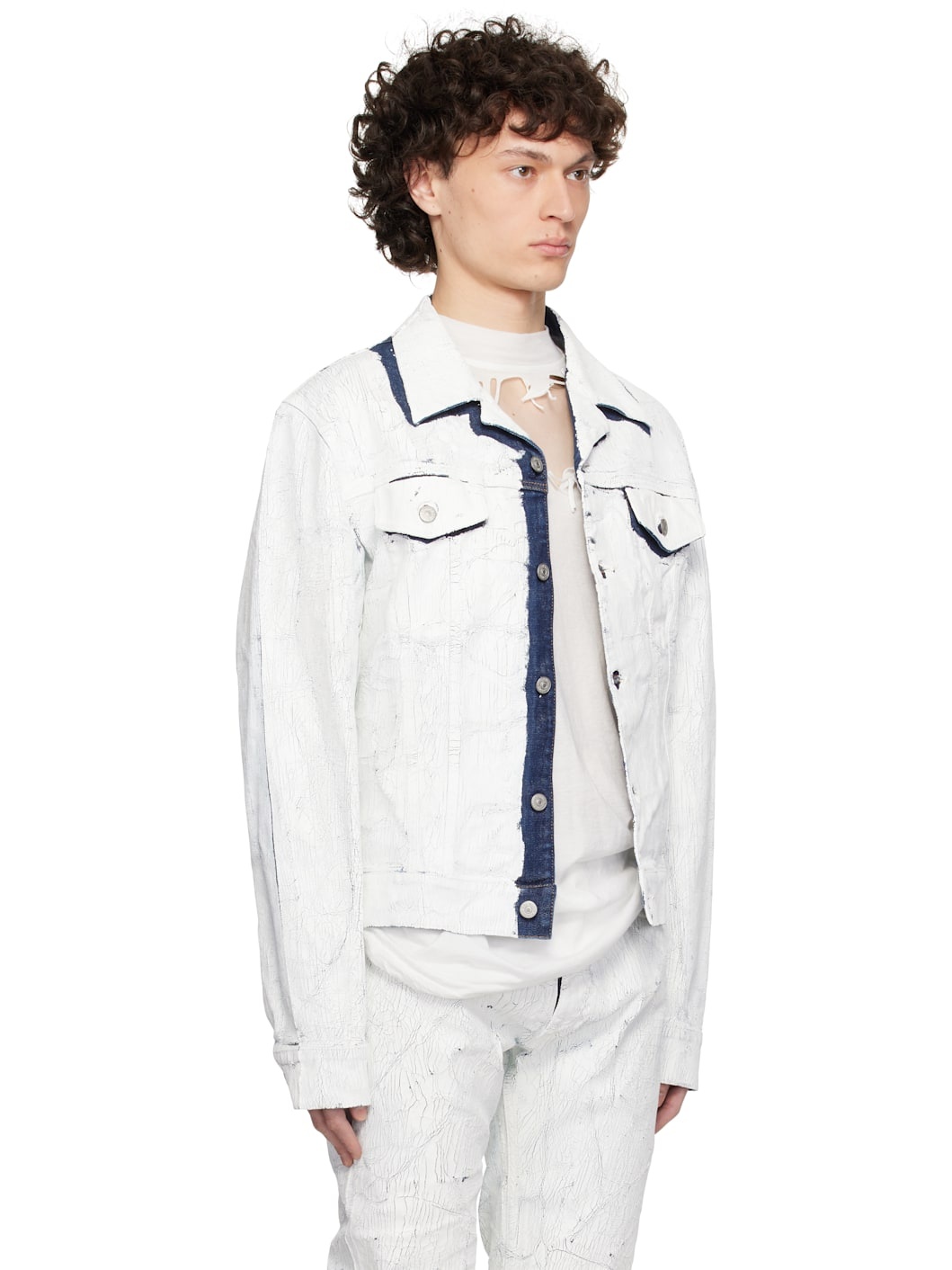 White Sports Denim Jacket - 2