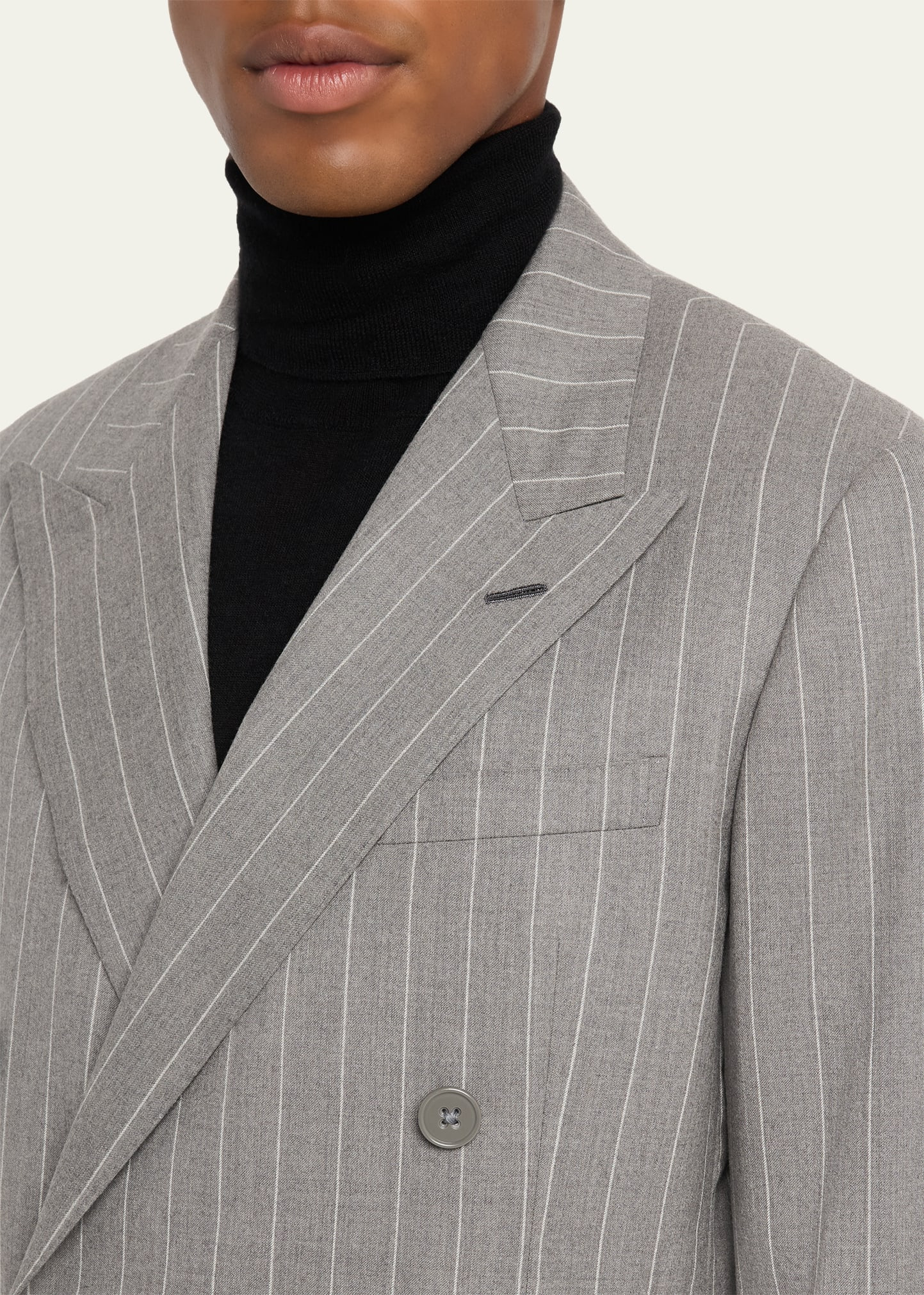 Men's Kent Wool Hairline Double-Breasted Sport Coat - 5