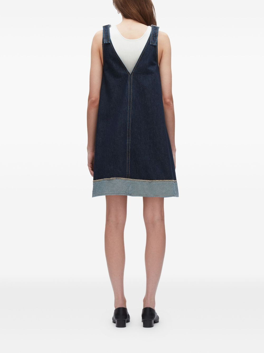 tie-strap denim dress - 4