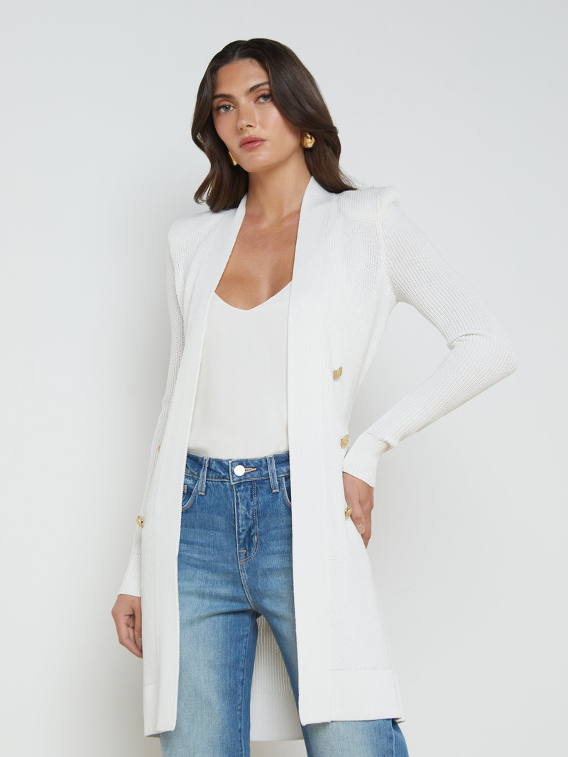 L'AGENCE Noe Double-Breasted Cardigan outlook