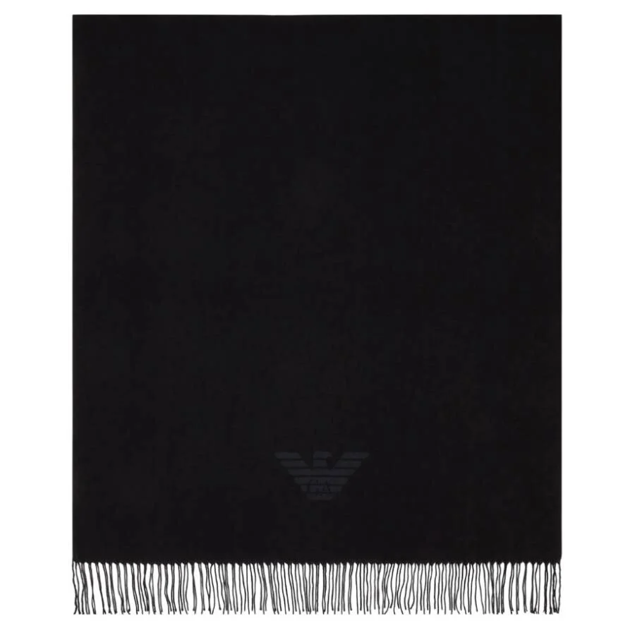 Emporio Armani Eagle Print Fringed Scarf - 1