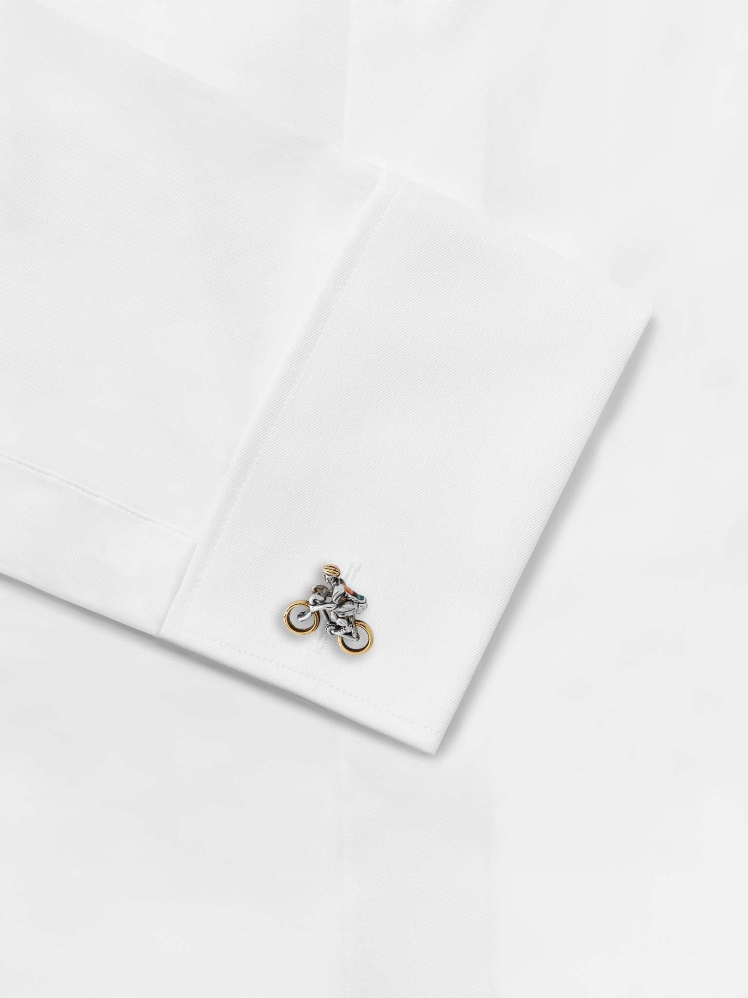 Cycling Silver-Tone, Gold-Tone and Enamel Cufflinks - 2