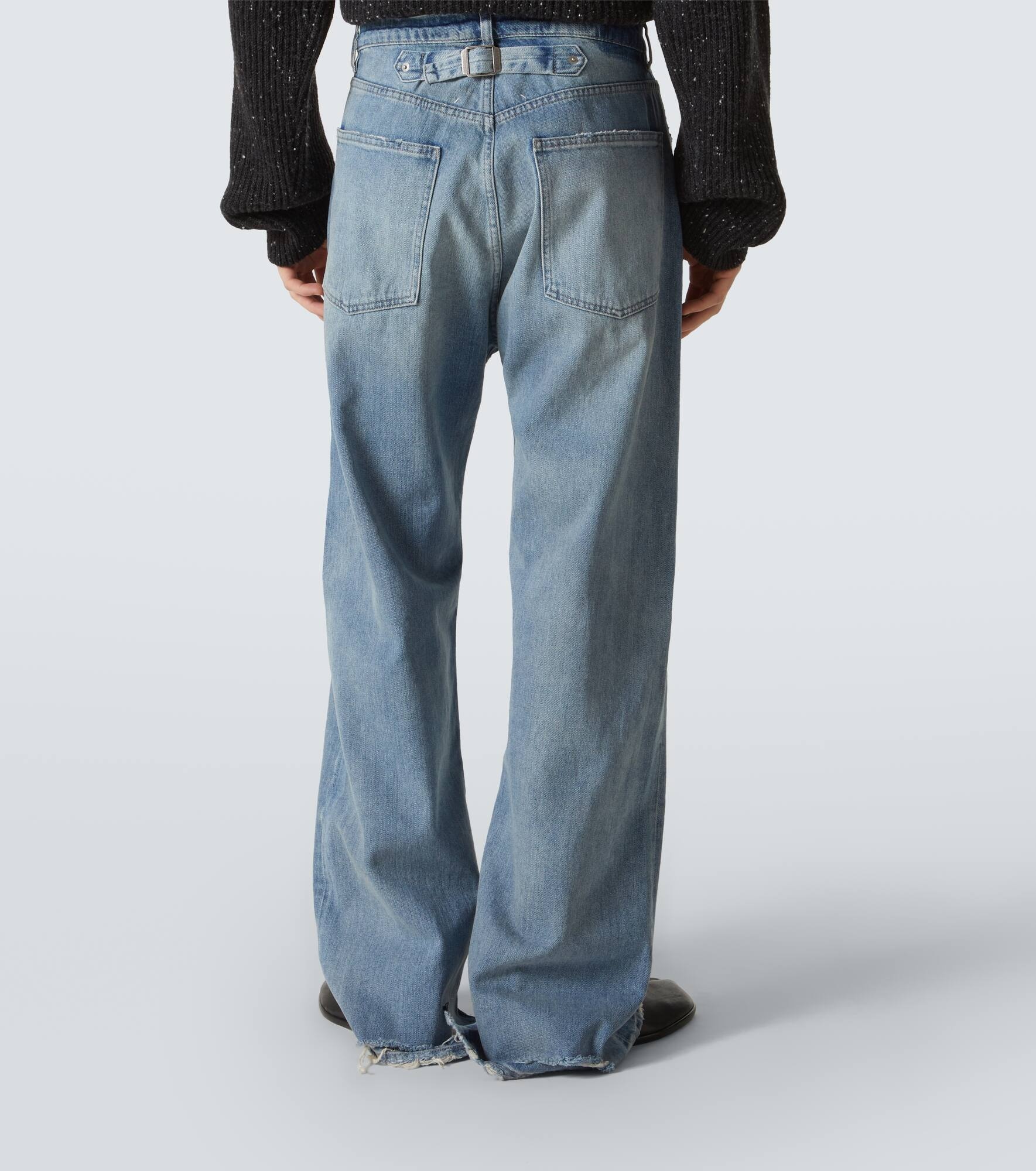 Distressed mid-rise wide-leg jeans - 4