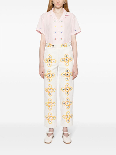 BODE Buttercup embroidered straight-leg trousers outlook