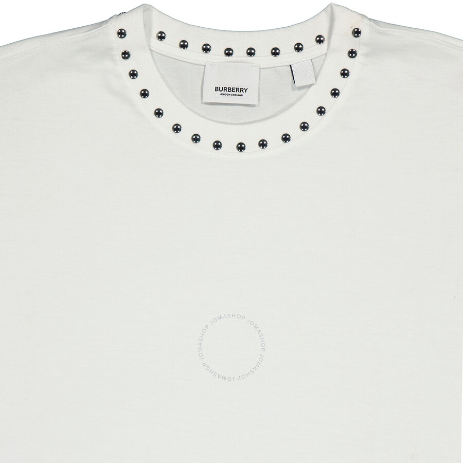 Burberry Ladies Ashbury White Cut-out Detail Studded Top - 6