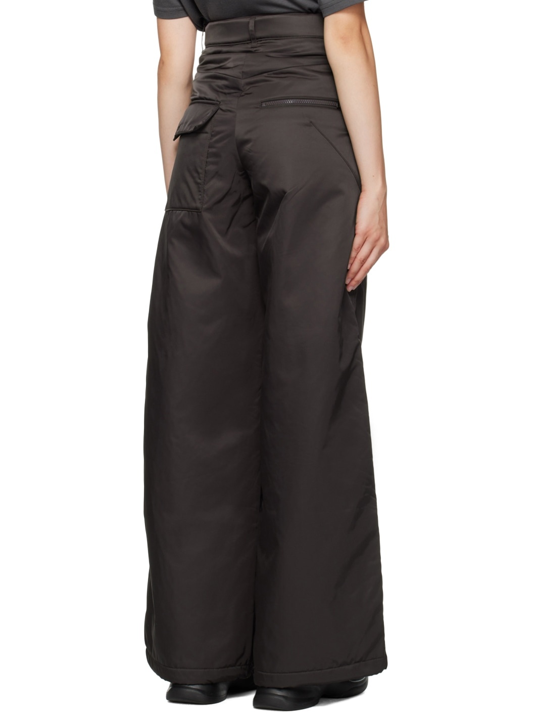 Brown Wide-Leg Trousers - 3