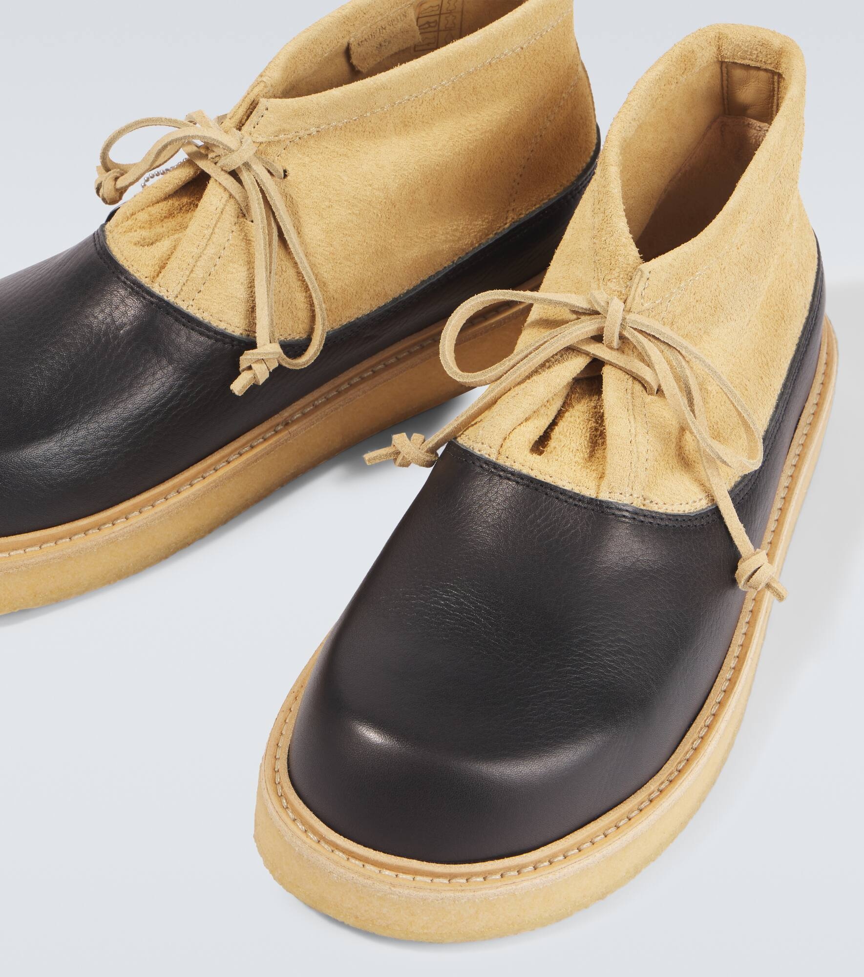 Leather and suede desert boots - 3