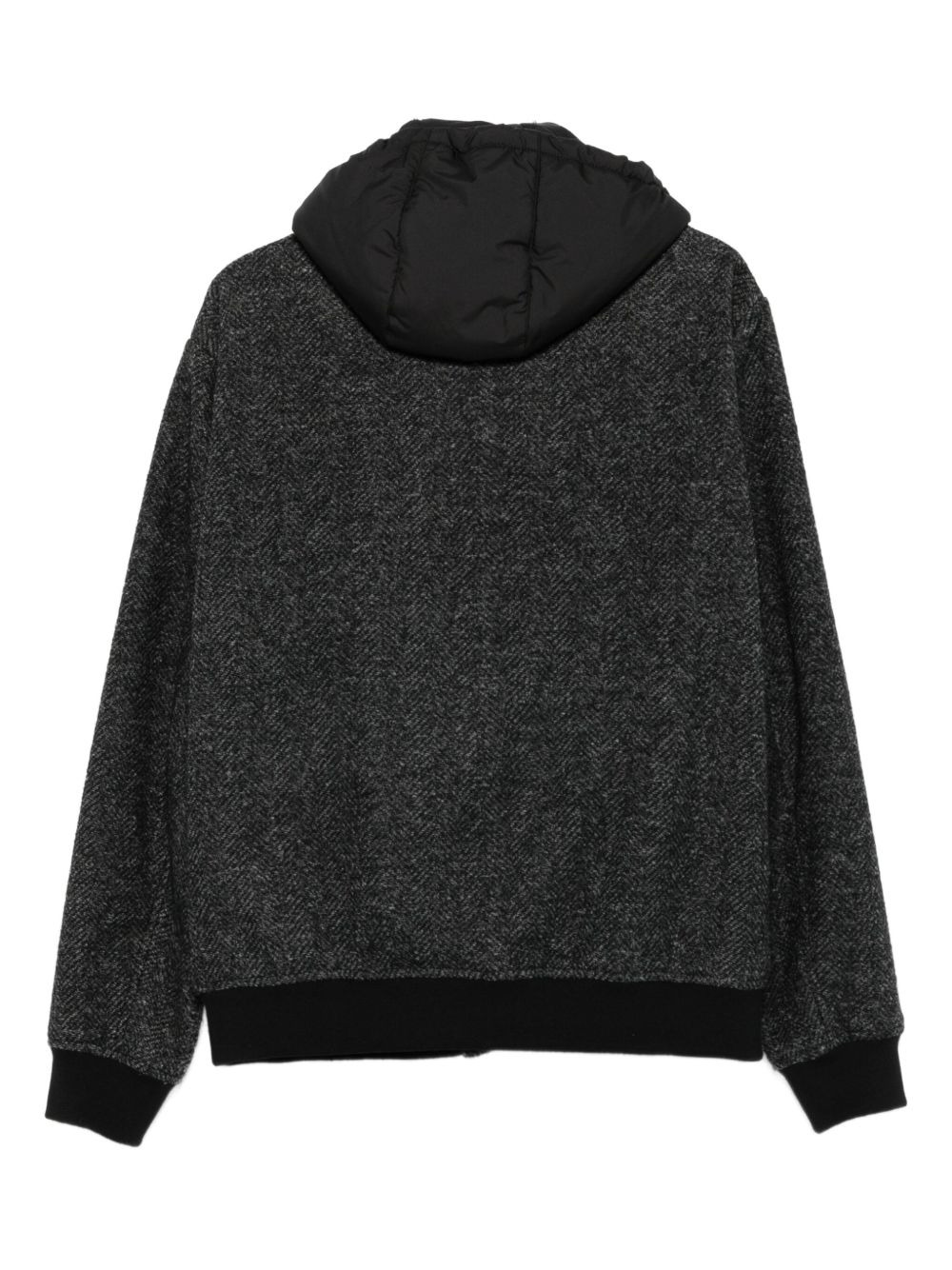 herringbone-pattern hooded jacket - 2
