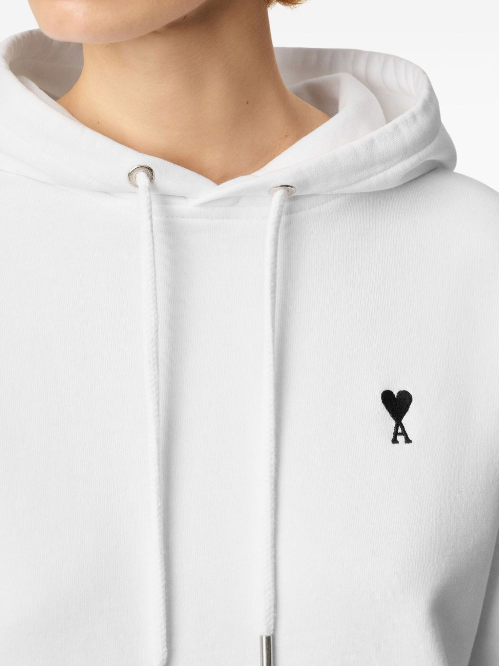 heart-embroidered cotton-fleece hoodie - 6