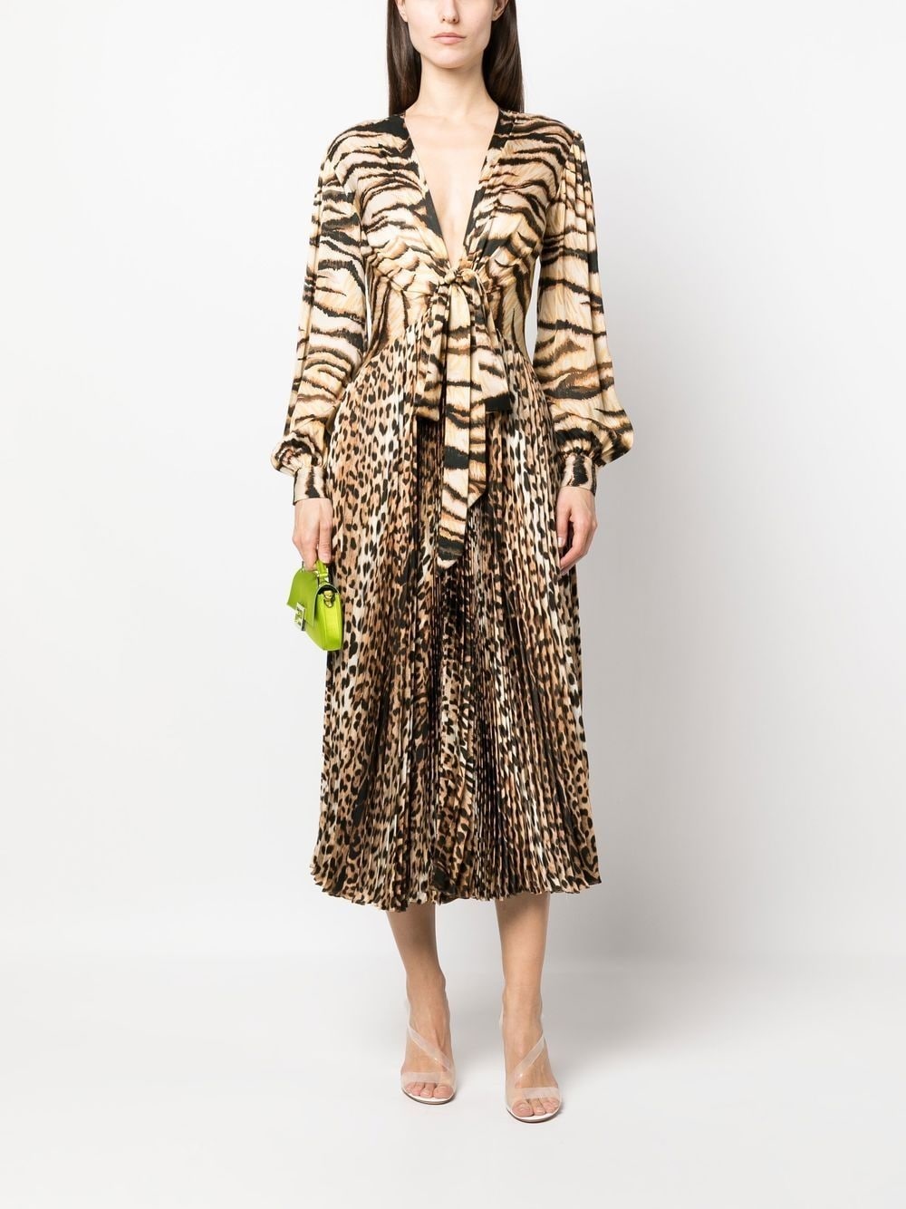 animal-print knot-font midi dress - 2