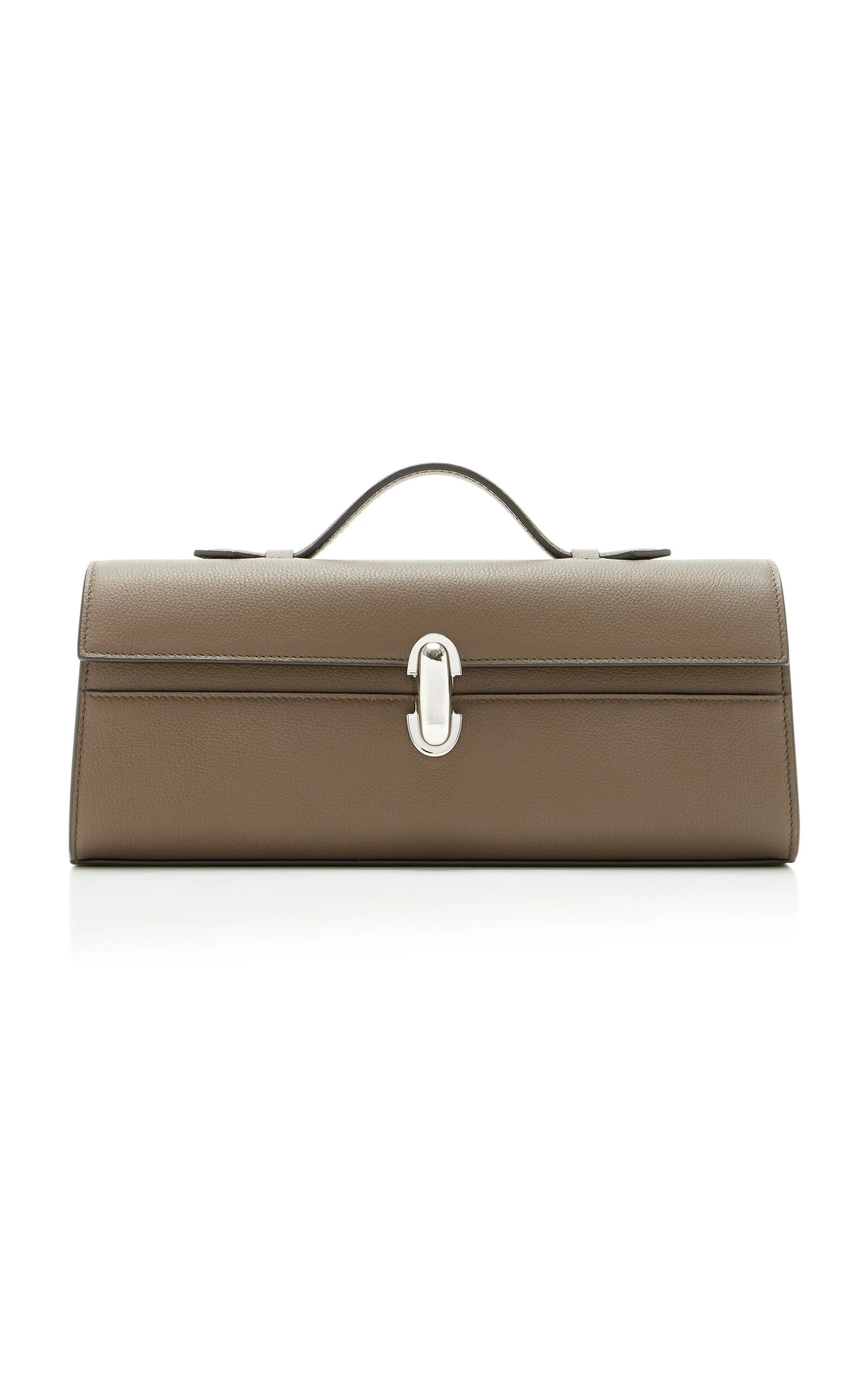 The Slim Symmetry Leather Pochette grey - 1