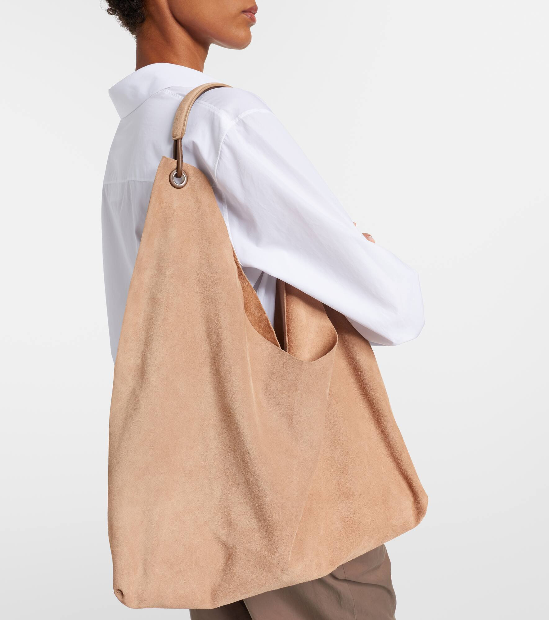 Bindle Three suede shoulder bag - 7