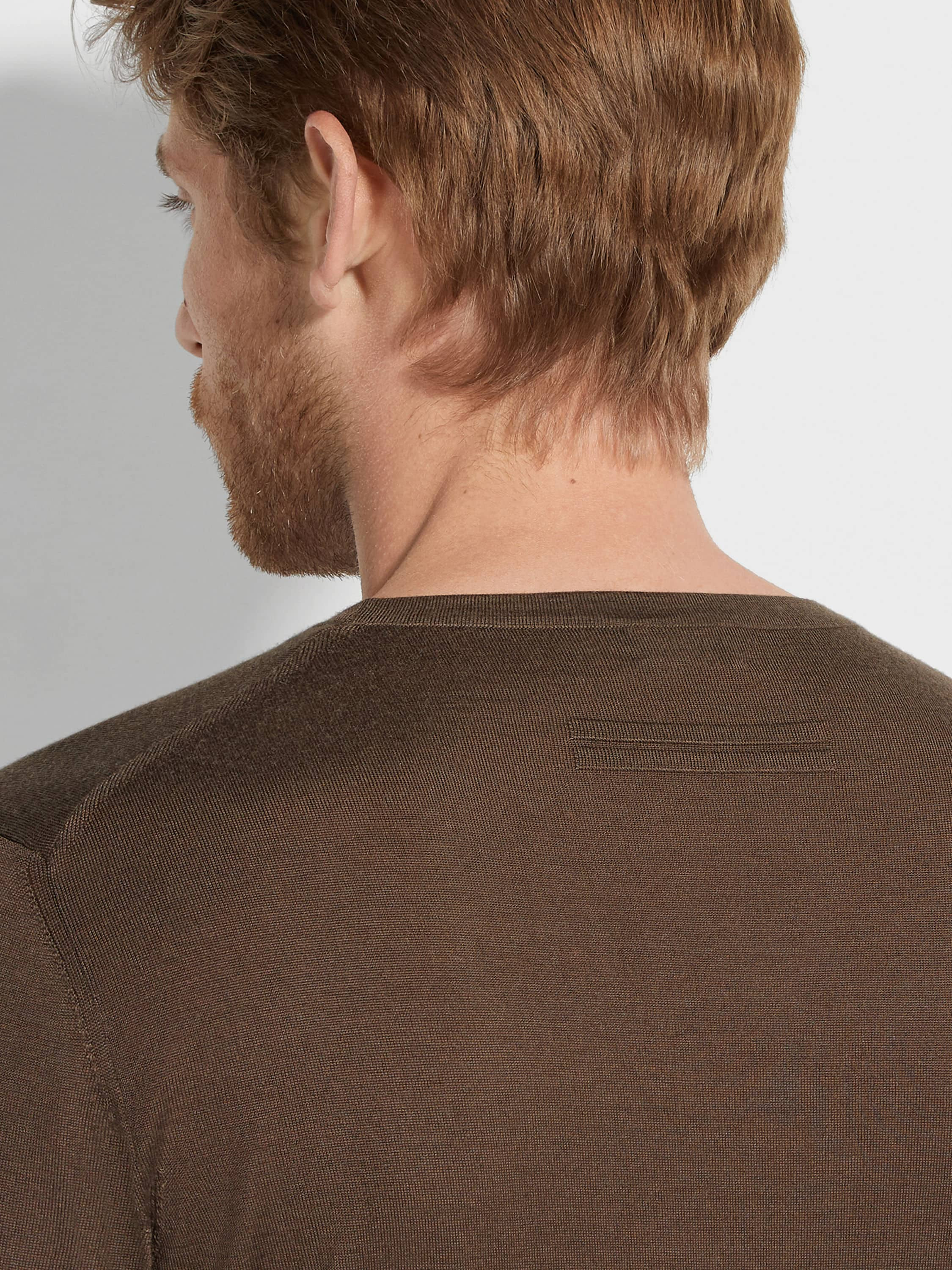 BROWN MÉLANGE CASHSETA CREWNECK - 2