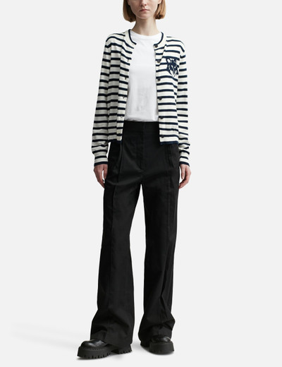 Maison Kitsuné FOX HEAD INTARSIA CROPPED STRIPED CARDIGAN outlook