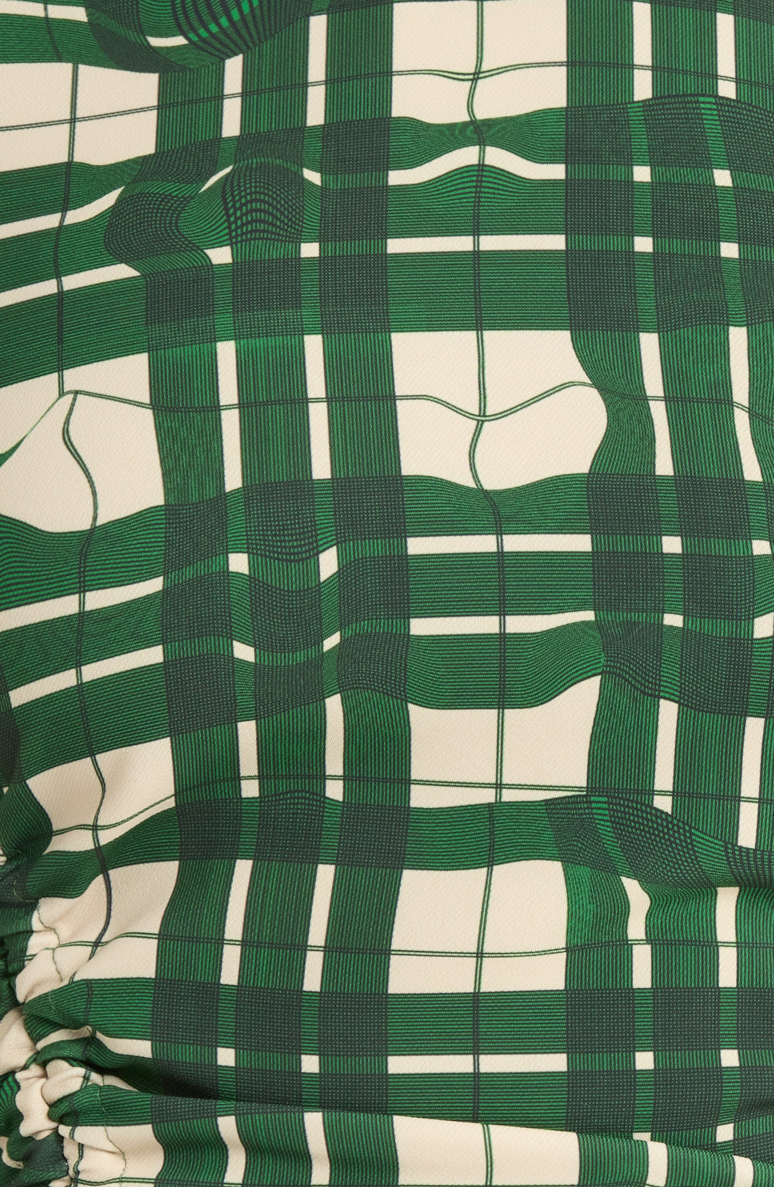 Stine Goya Check Ruched Sleeveless Midi Dress in Checkered Wave at Nordstrom - 6