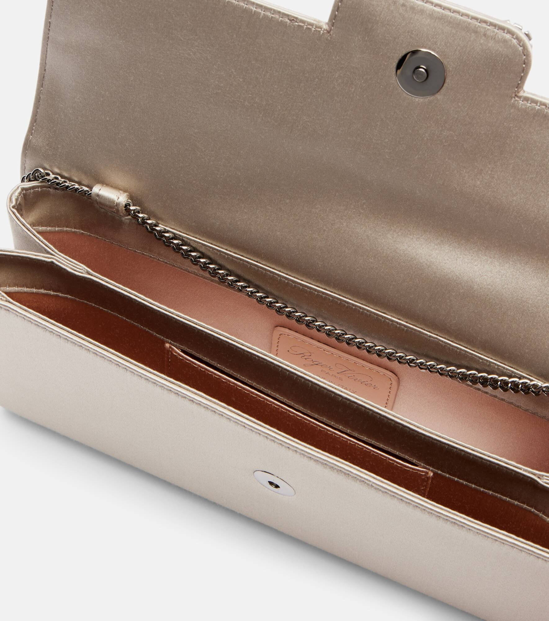 Envelope embellished satin clutch - 3
