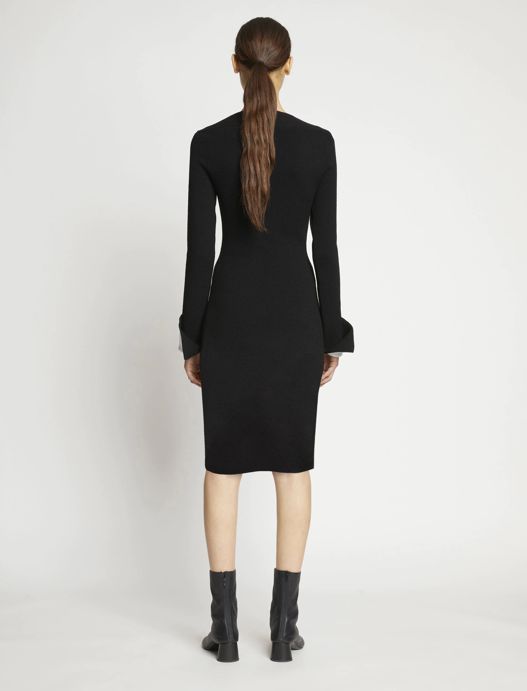 Textured Viscose Knit Sweater Dress - 2