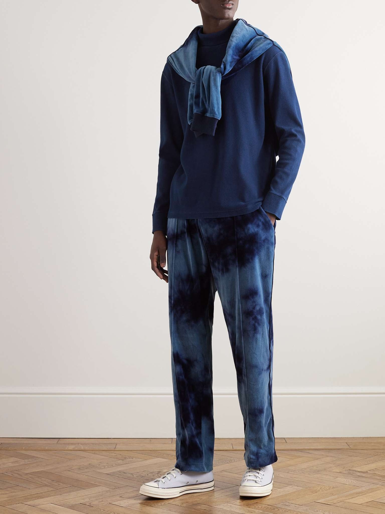 Indigo-Dyed Cotton-Jersey Hoodie