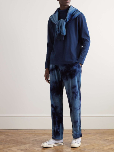 Blue Blue Japan Indigo-Dyed Ribbed Cotton-Blend Jersey Rollneck T-Shirt outlook