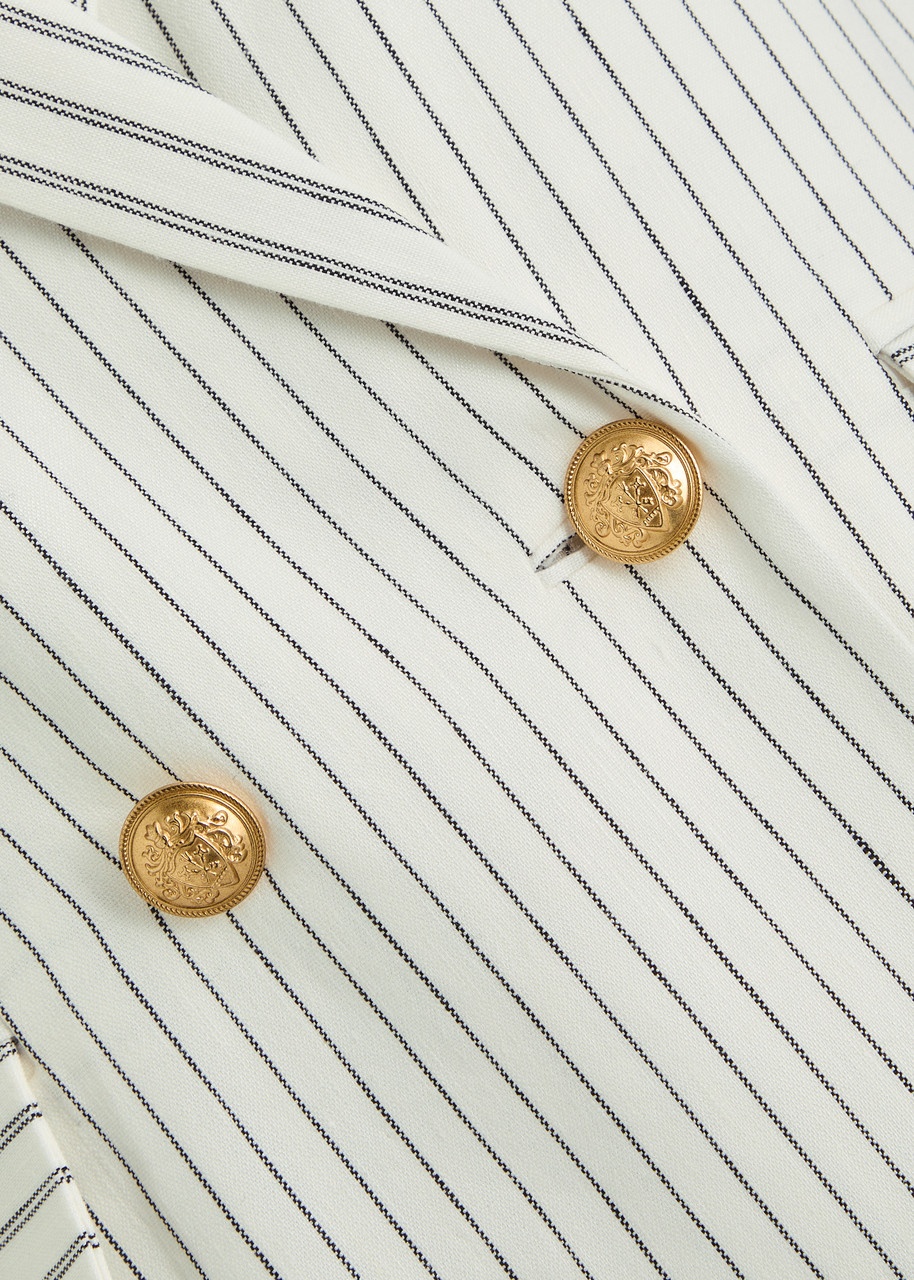 Alice + Olivia Arias Striped Linen-blend Blazer - 5