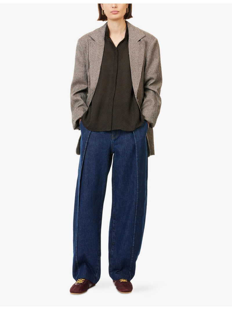 FRAME The Bowed Barrel-Leg Denim Trousers outlook