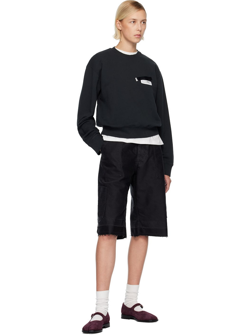 MM6 Maison Margiela Black Taped Patch Sweatshirt outlook