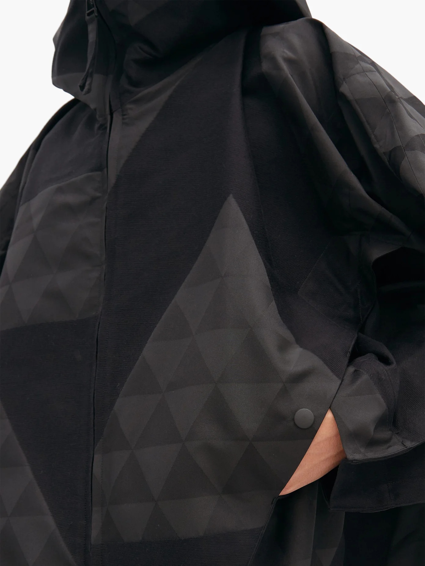 Triangle-print hooded cotton-blend anorak - 4