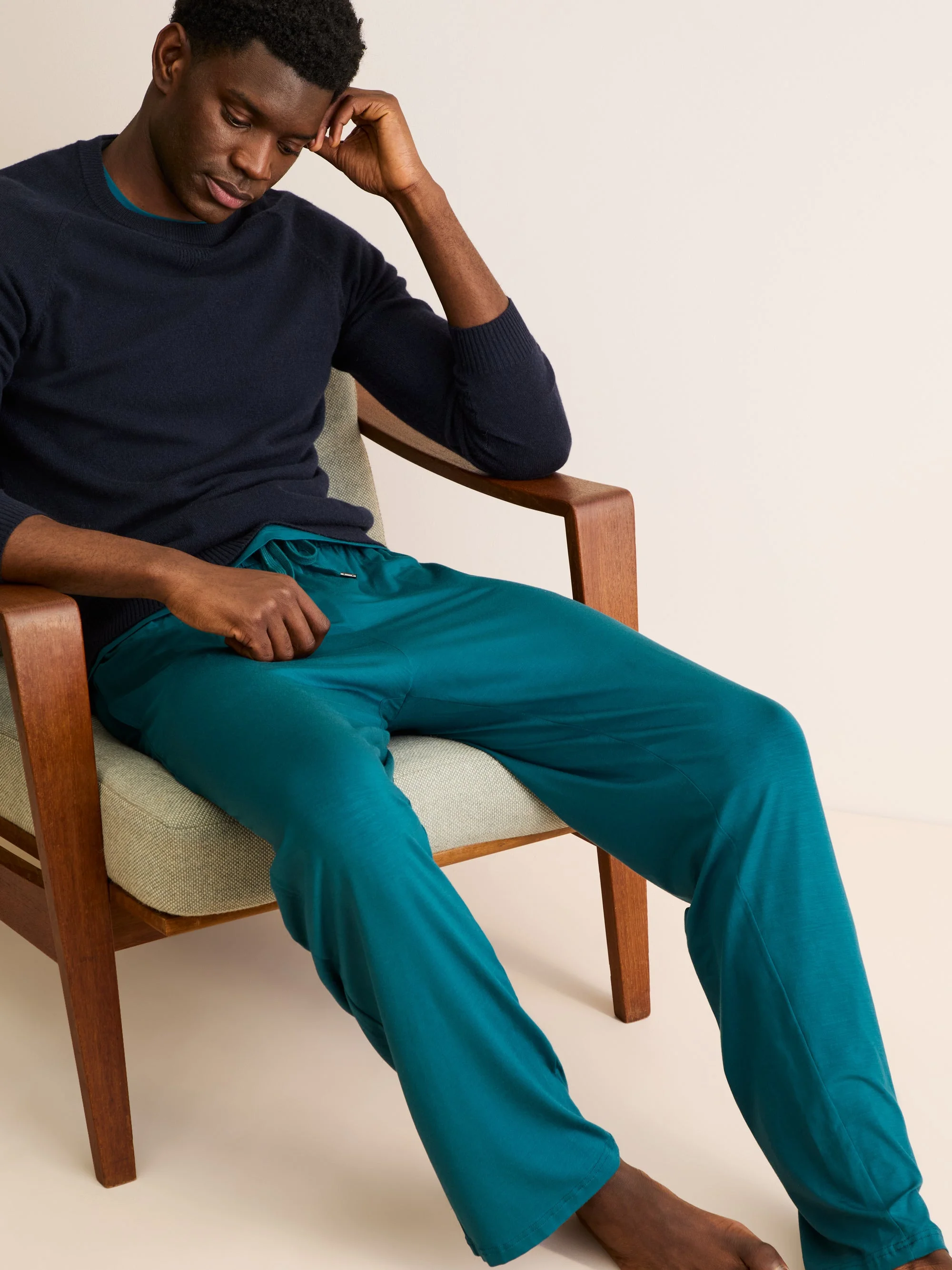 Men's Lounge Pants Basel Micro Modal Stretch Teal - 1