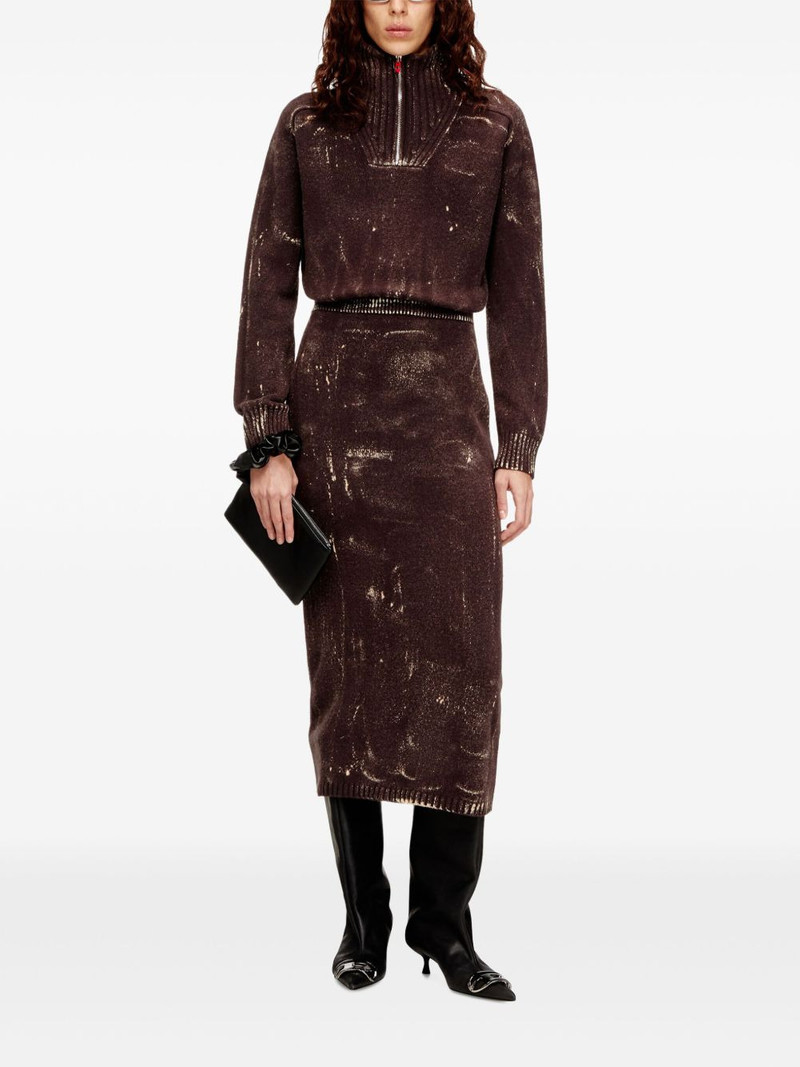 M-MARCELLE zipped turtleneck midi dress 5