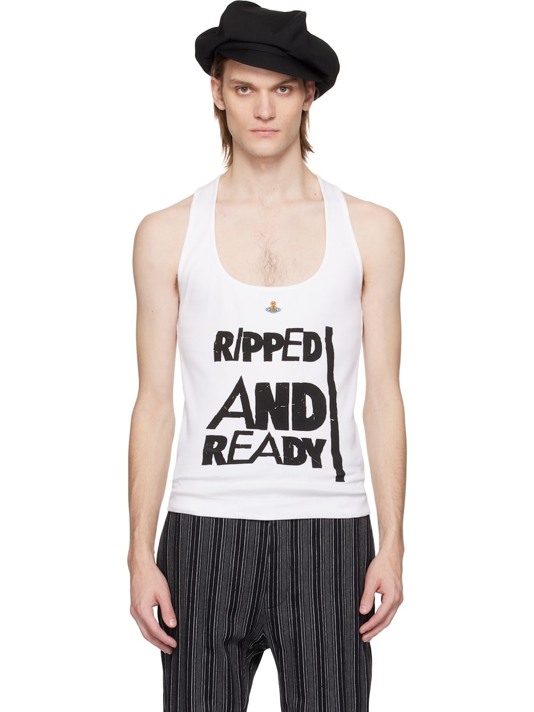 White 'Ripped & Ready' Tank Top - 1