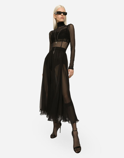 Dolce & Gabbana High-waisted chiffon circle skirt outlook