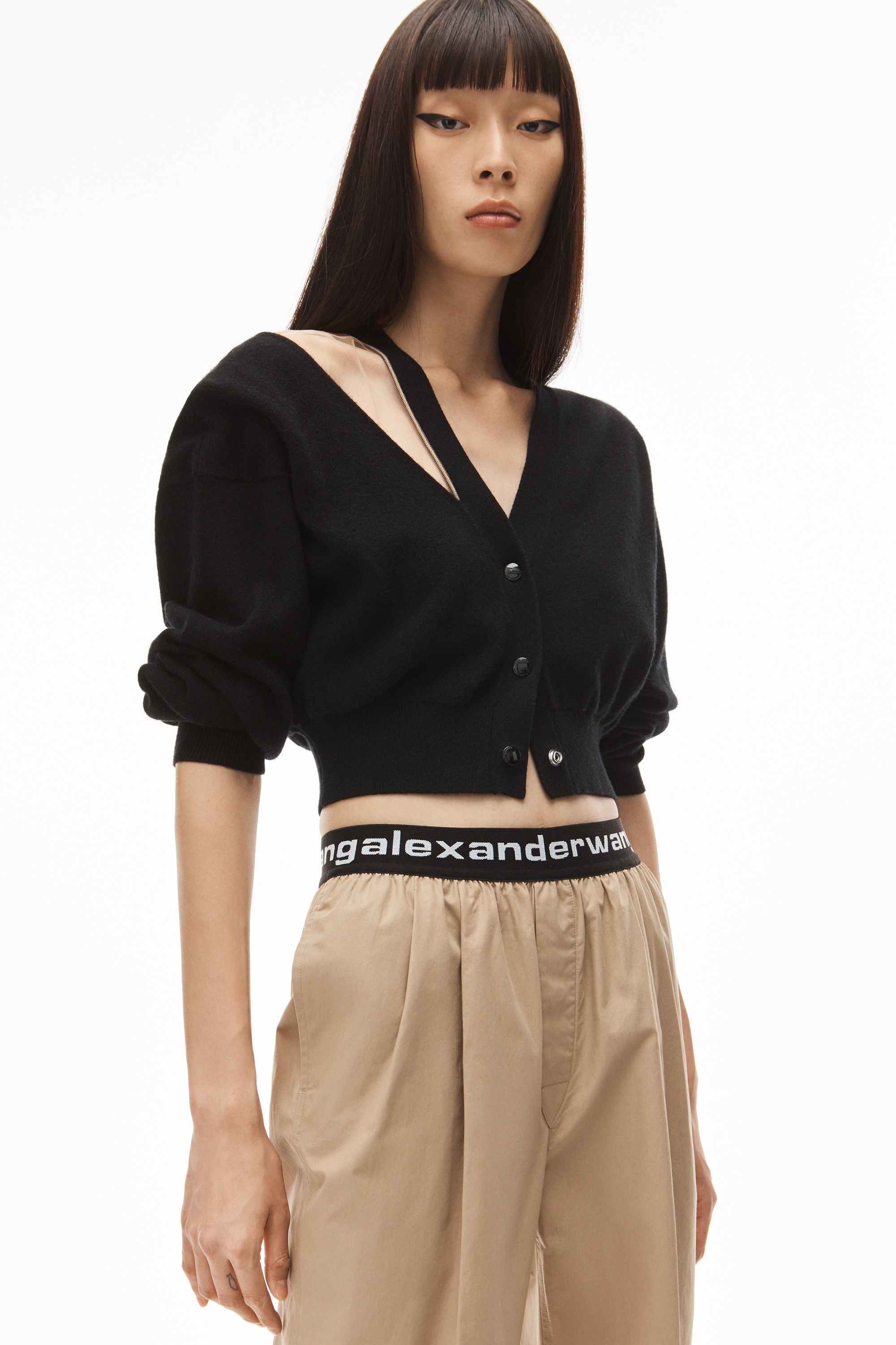 LOGO ELASTIC PLEATED PANT IN COTTON - 5