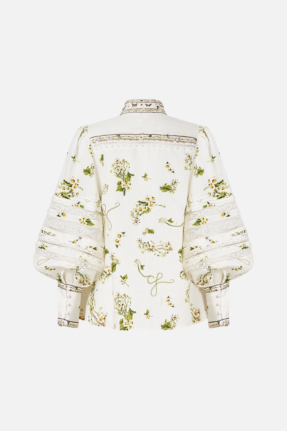 BUTTONED COLLAR BLOUSE WITH BLOUSON SLEEVE - 8