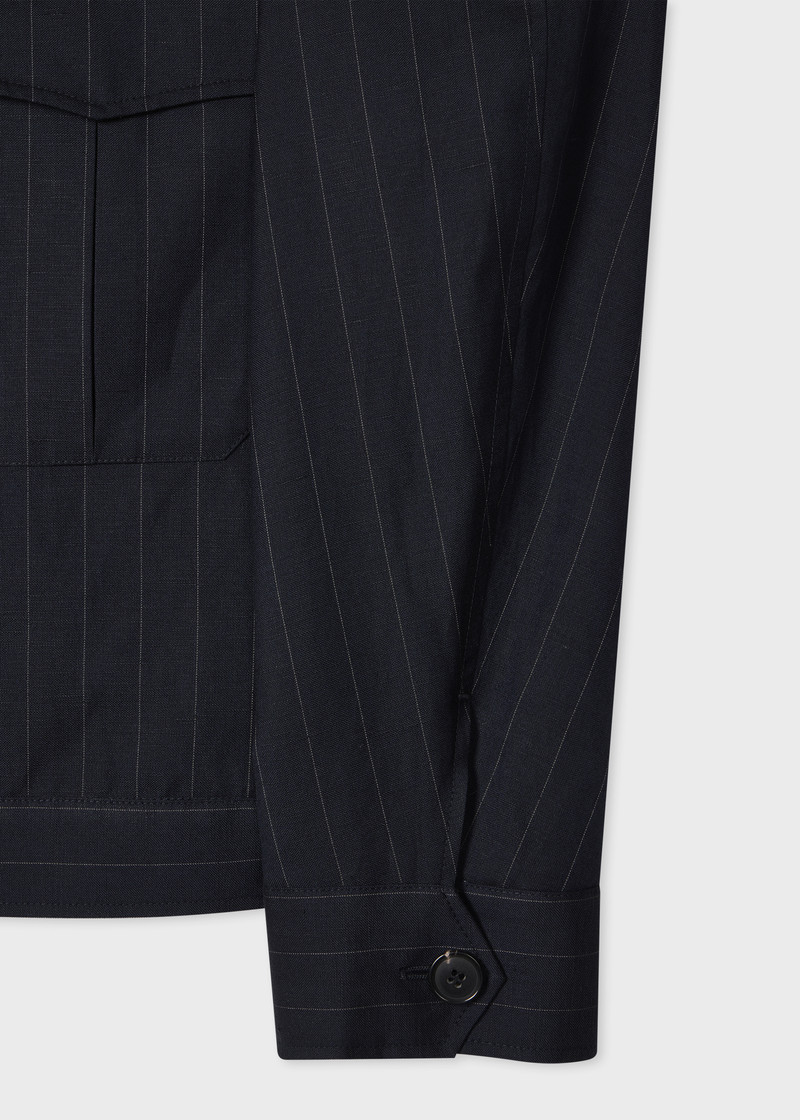 Navy Wool-Linen Pinstripe Jacket 3