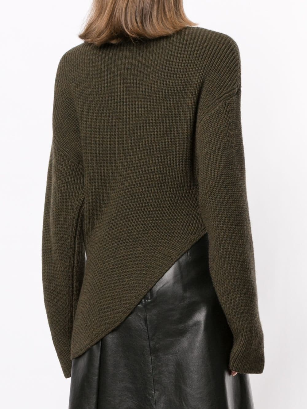 asymmetrical wool turtleneck jumper - 4