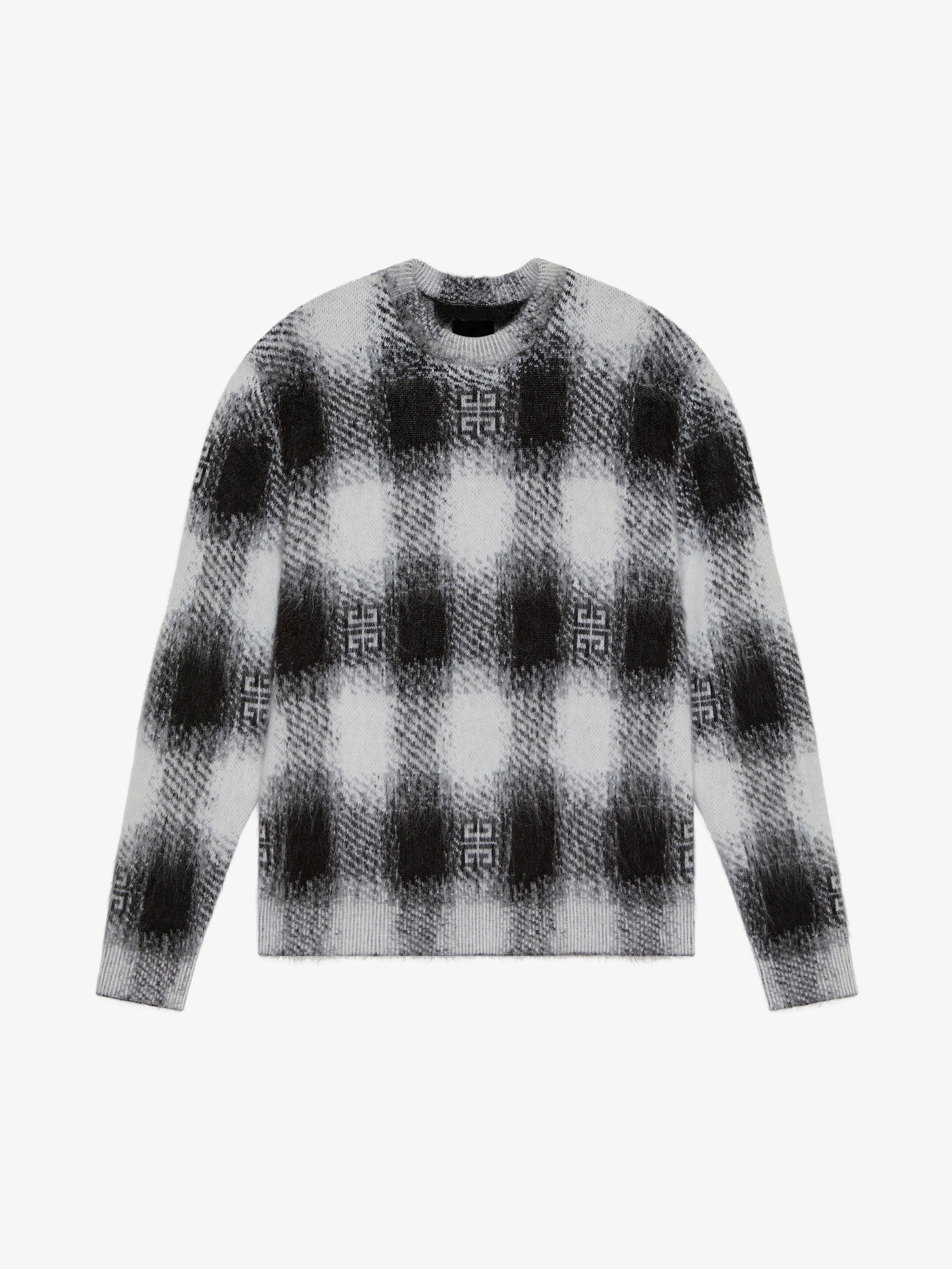 SWEATER IN 4G CHECKED MOHAIR AND WOOL - 1