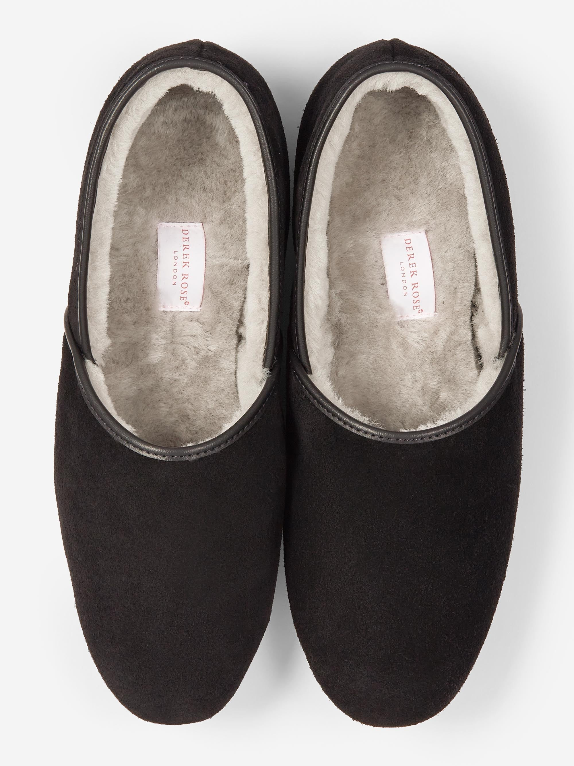 Men's Slippers Crawford Suede Sheepskin Black - 5