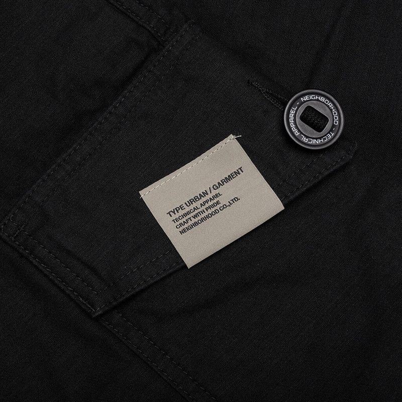 WIDE CARGO SHORTS PANTS - BLACK 4