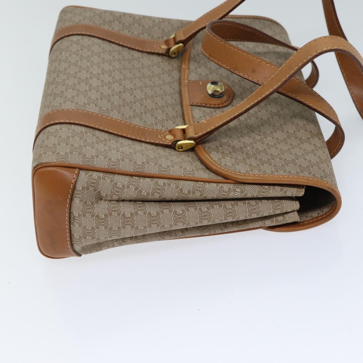 CELINE Macadam Canvas Hand Bag Beige - 4