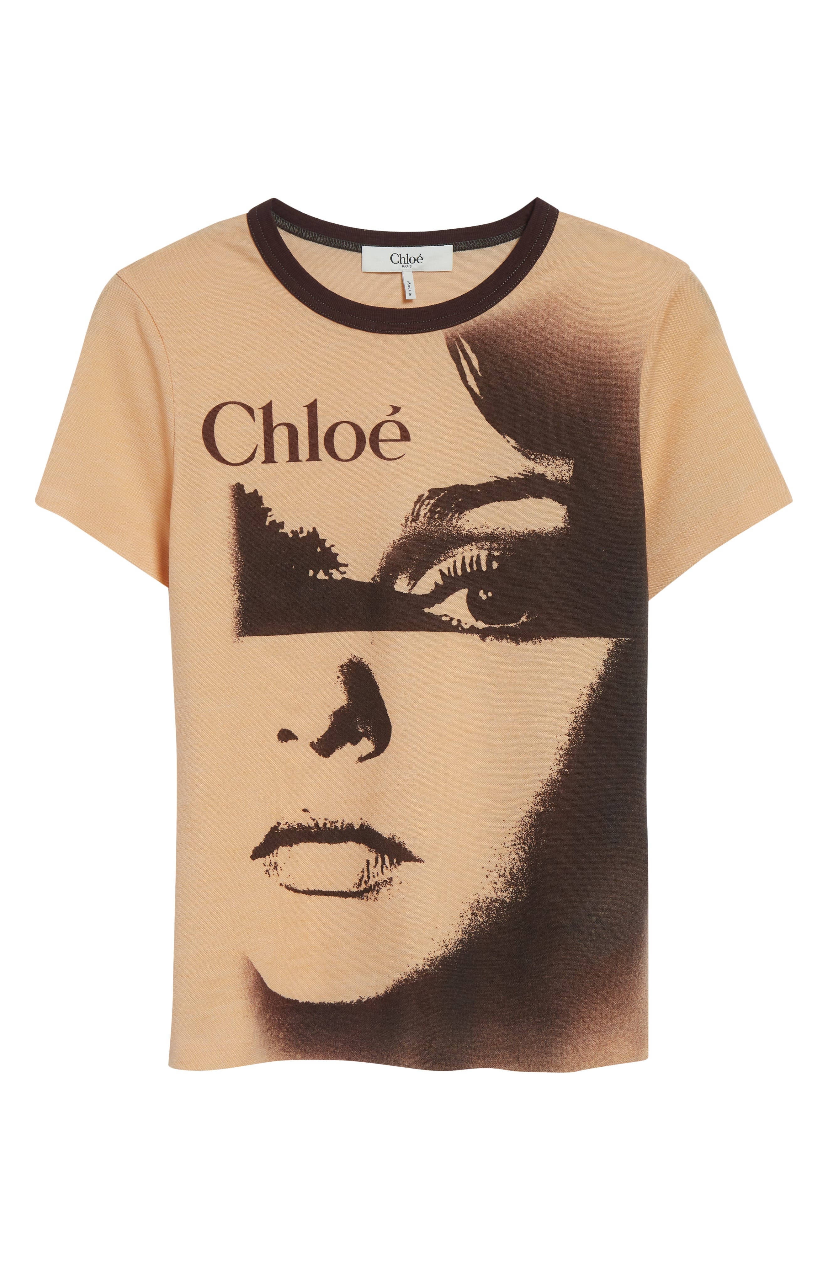 Chloé Portrait Graphic T-Shirt in Tender Orange at Nordstrom - 6