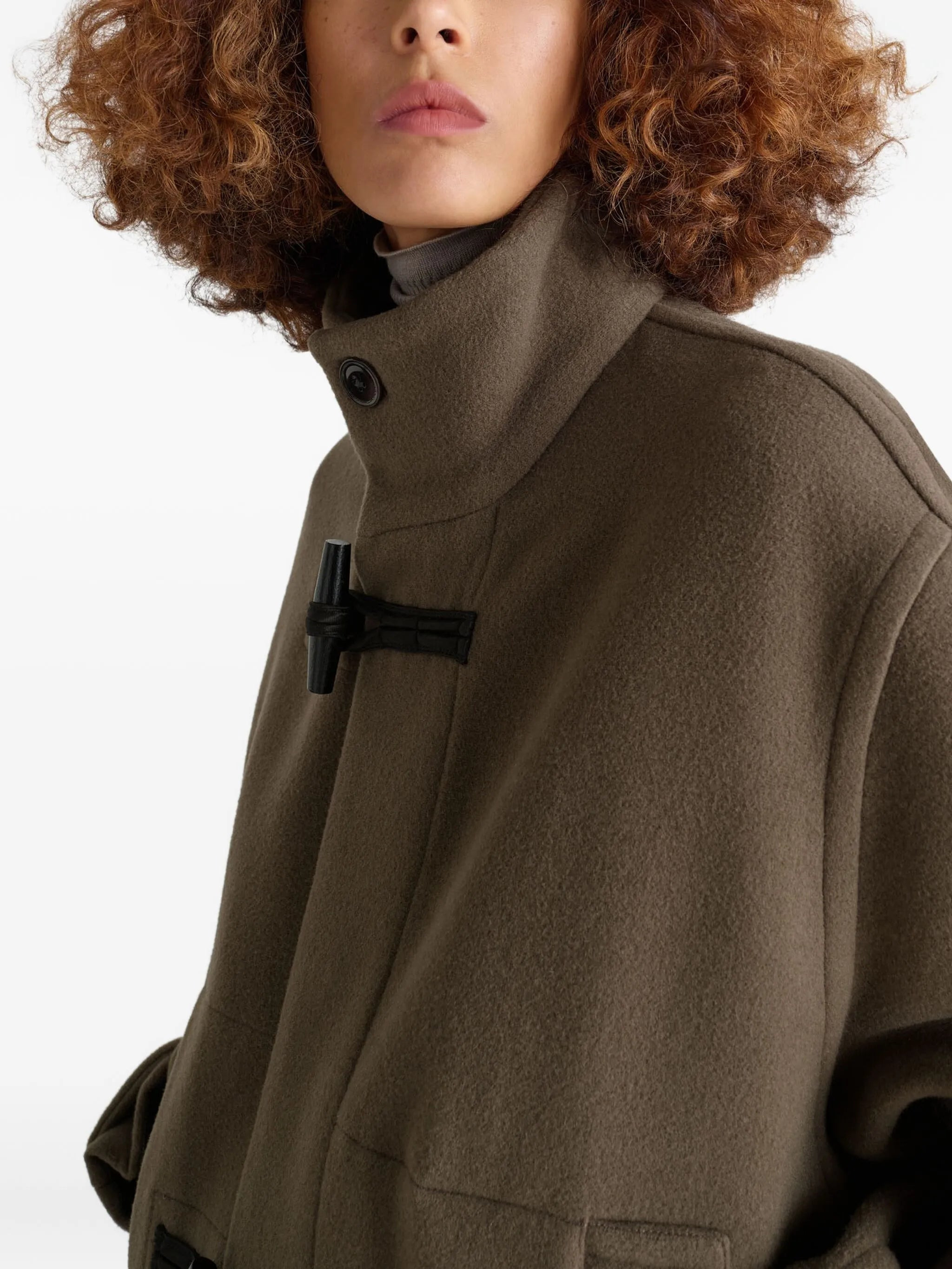toggle-fastening belted duffle coat - 5