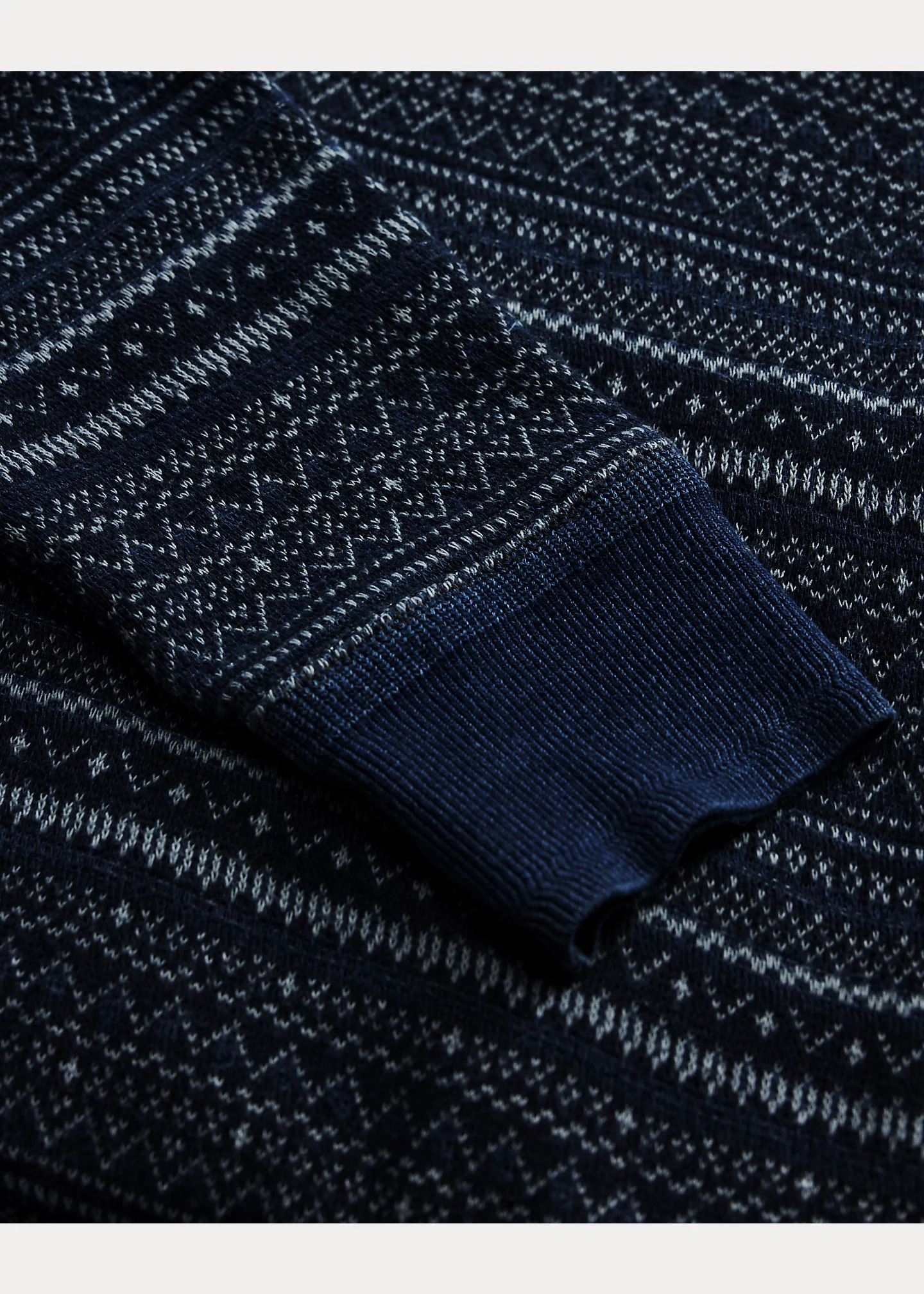 Indigo Jacquard Henley Shirt - 4
