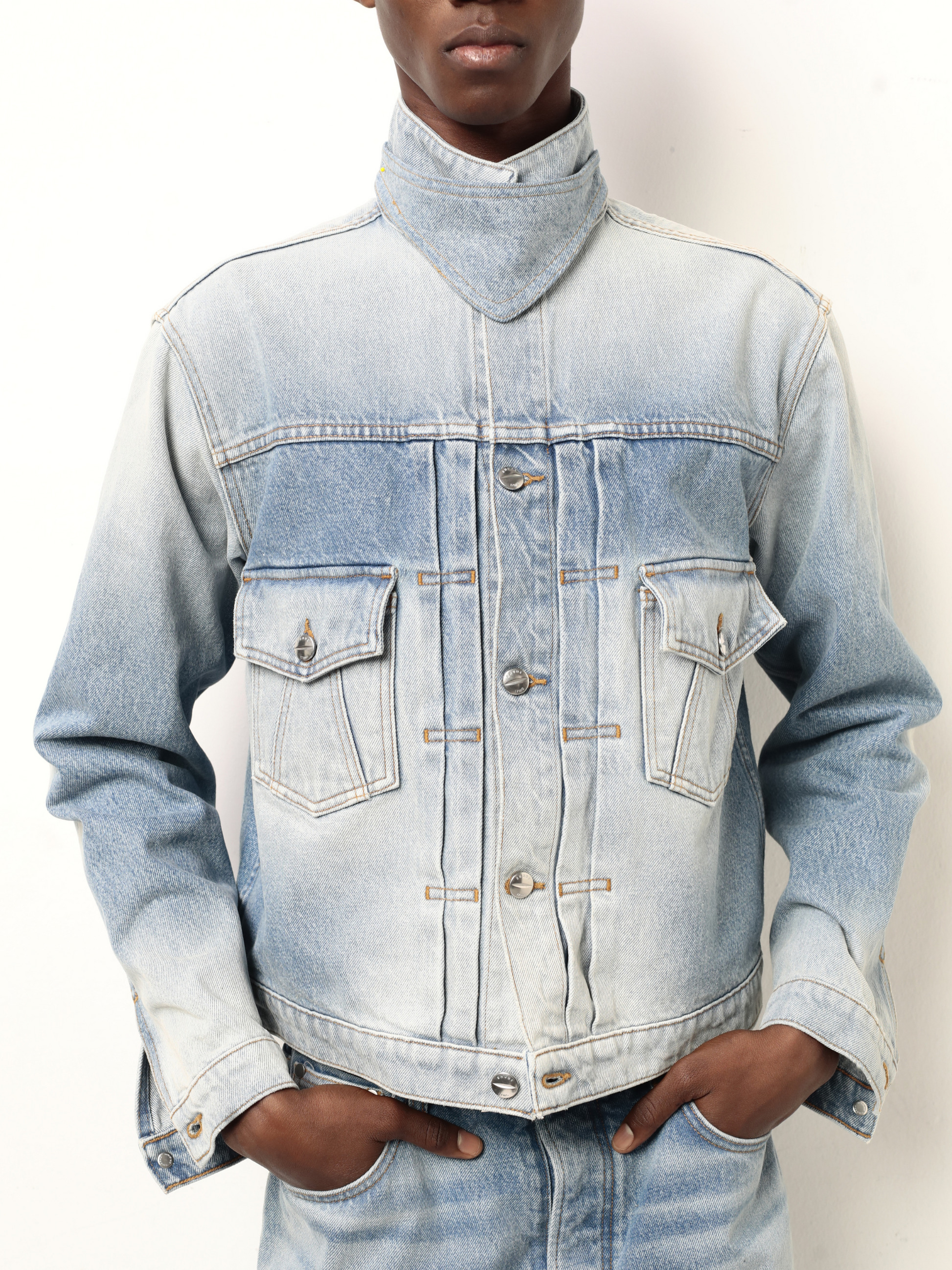 STANDARD DENIM TRUCKER JACKET W/ COLLAR - 2