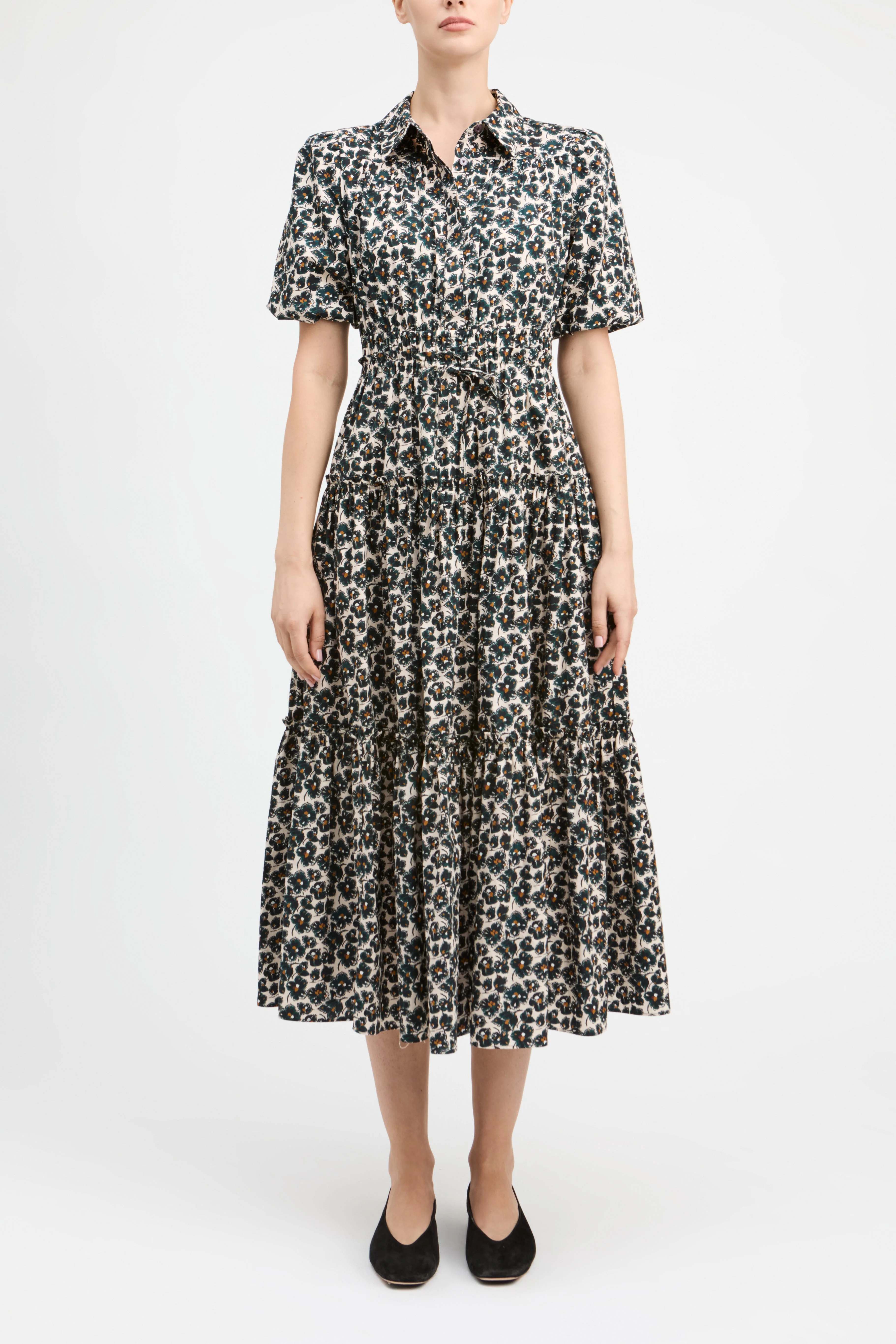 DAHLIA BALLOON SLEEVE SHIRT DRESS - 1