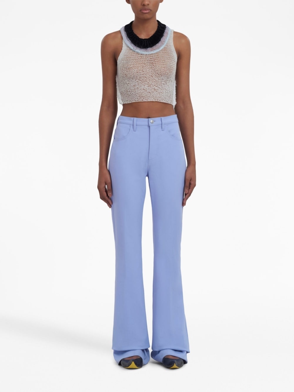 pressed-crease straight-leg trousers - 3