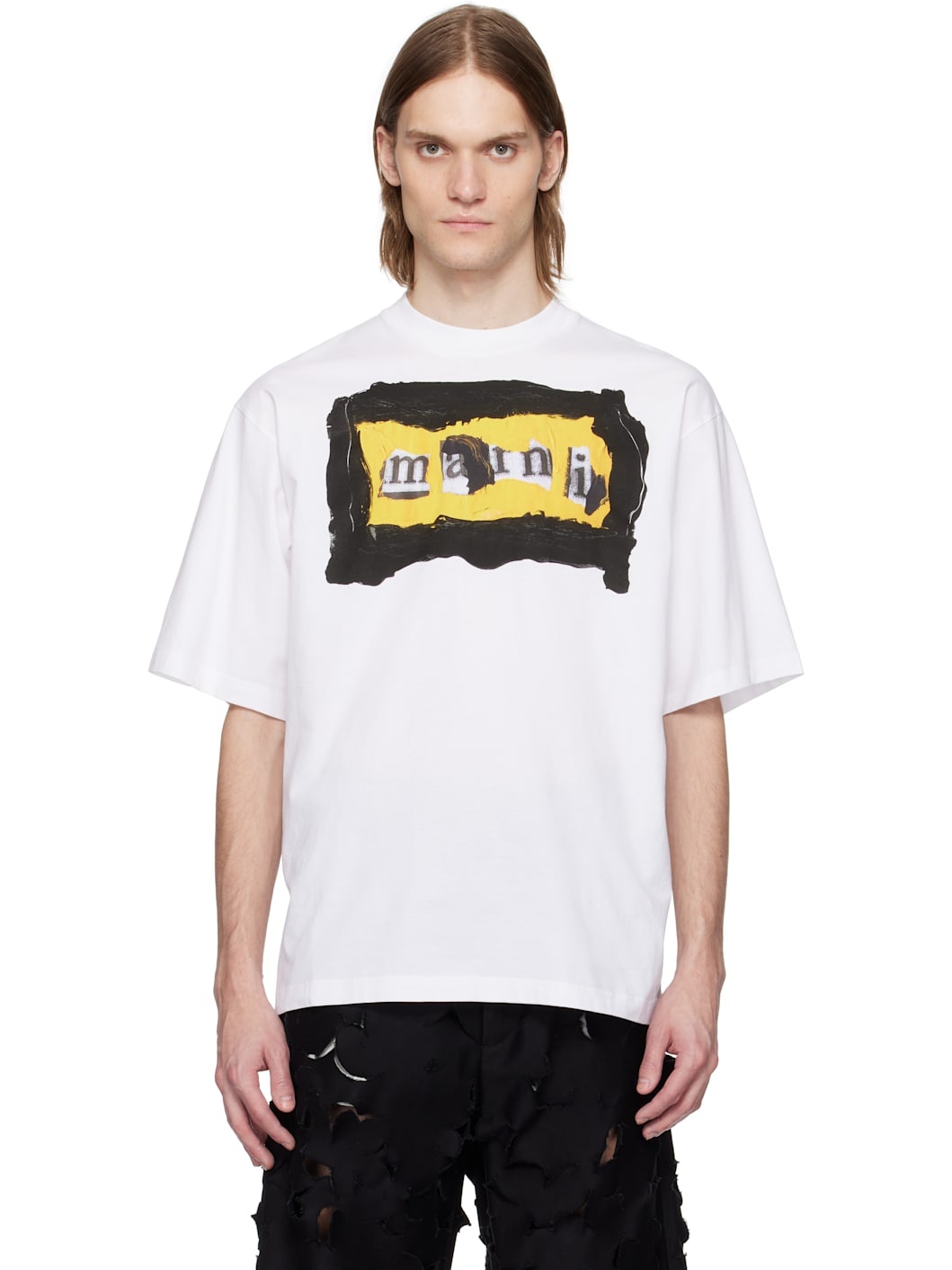 White Painted Collage Logo T-shirt - 1
