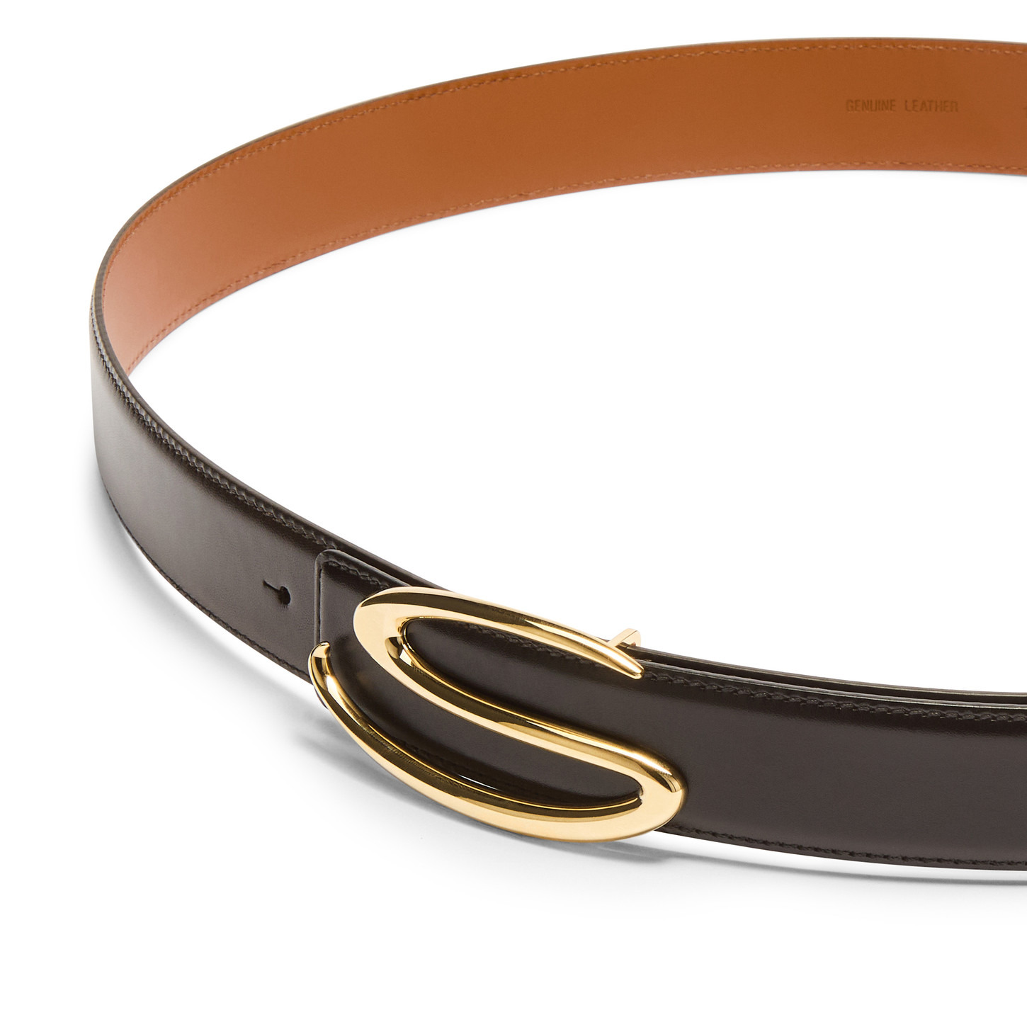 Brown leather belt strap - 4