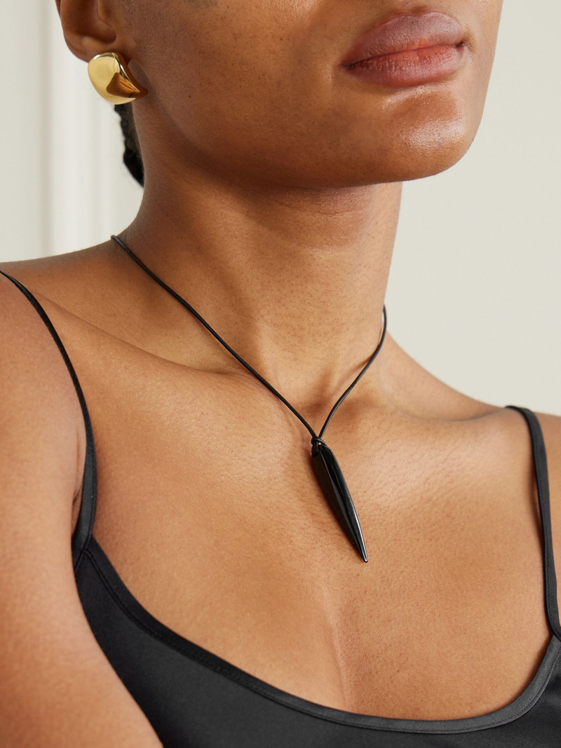 Sophie Buhai Spear silver, onyx and cord necklace Black outlook