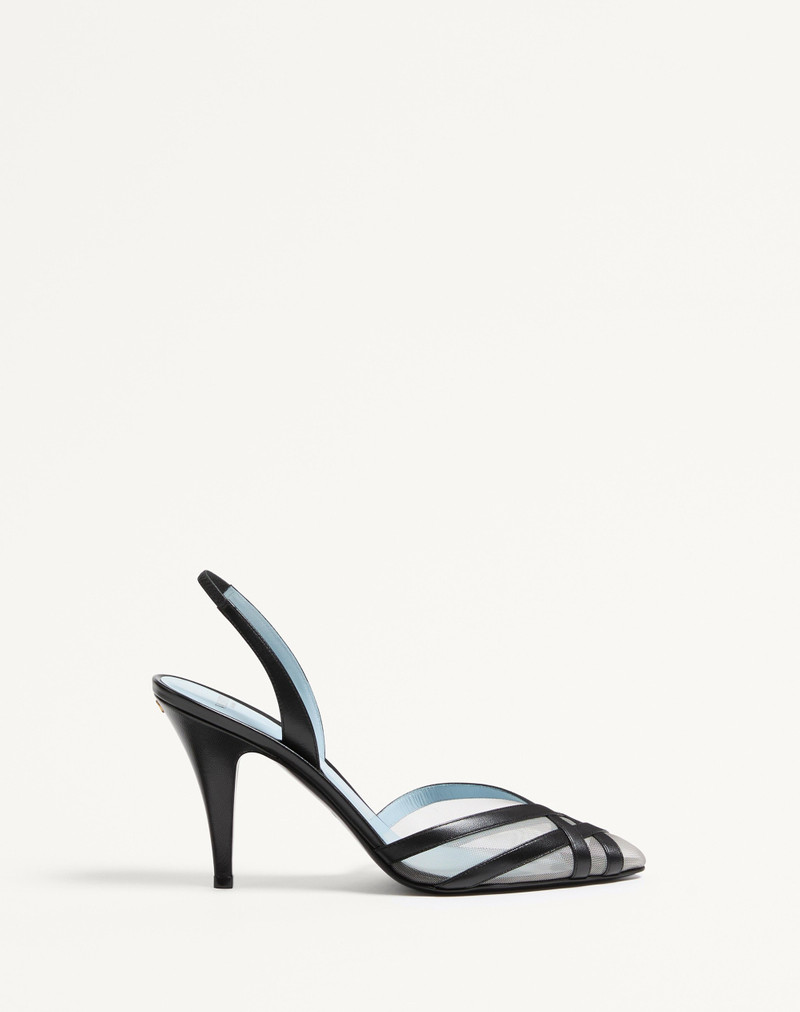 IMPUDANCE SLINGBACK PUMPS IN KIDSKIN AND MESH 90MM - 1